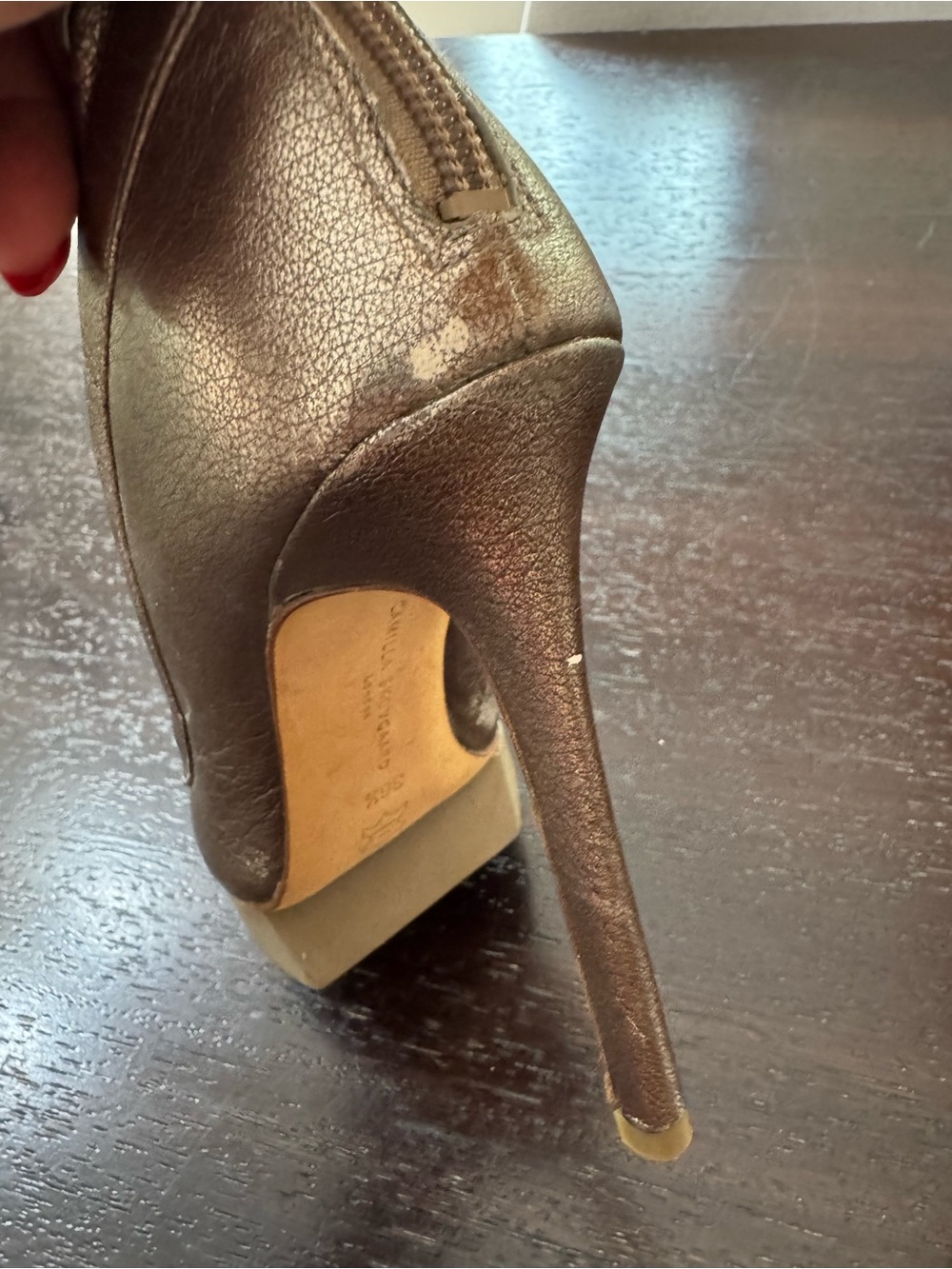 Camilla Skovgaard Metallic Leather/Suede Open Toe Booties - Picture 13 of 17